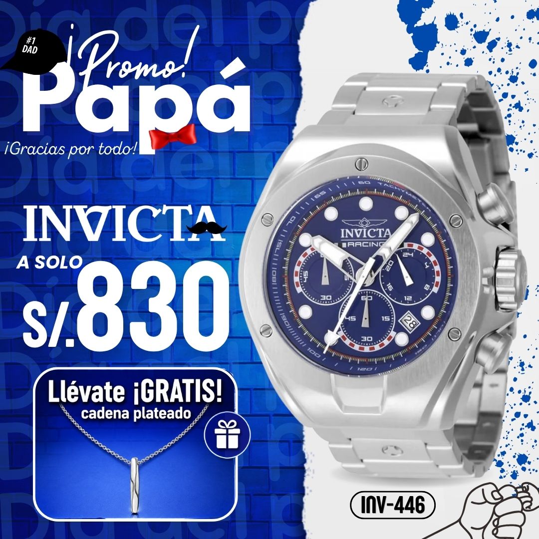 Reloj Invicta Racing 47745 Hombre Acero Plateado