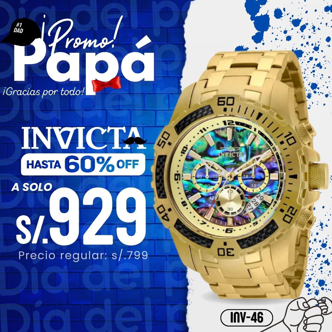 Reloj Invicta Scuba 25094 Hombre Acero Dorado