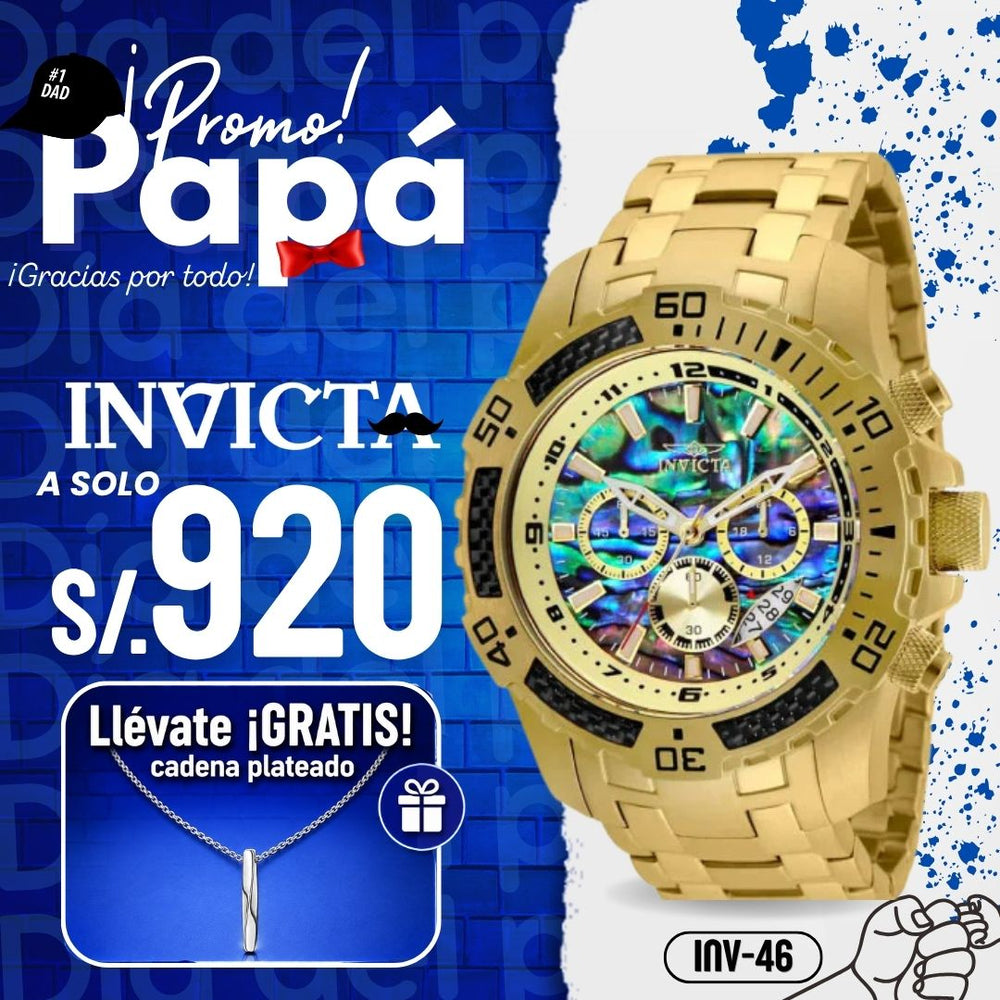Reloj Invicta Scuba 25094 Hombre Acero Dorado