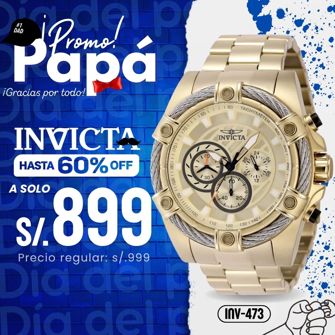 Reloj Invicta Bolt 48866 Hombre Acero Dorado