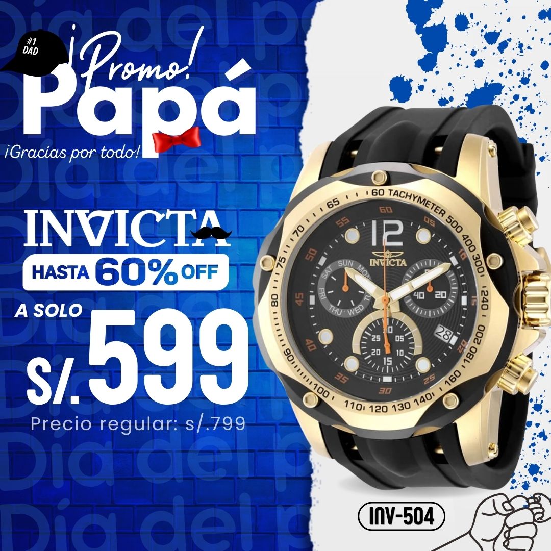 Reloj Invicta Speedway 49841 Hombre Silicona Negro