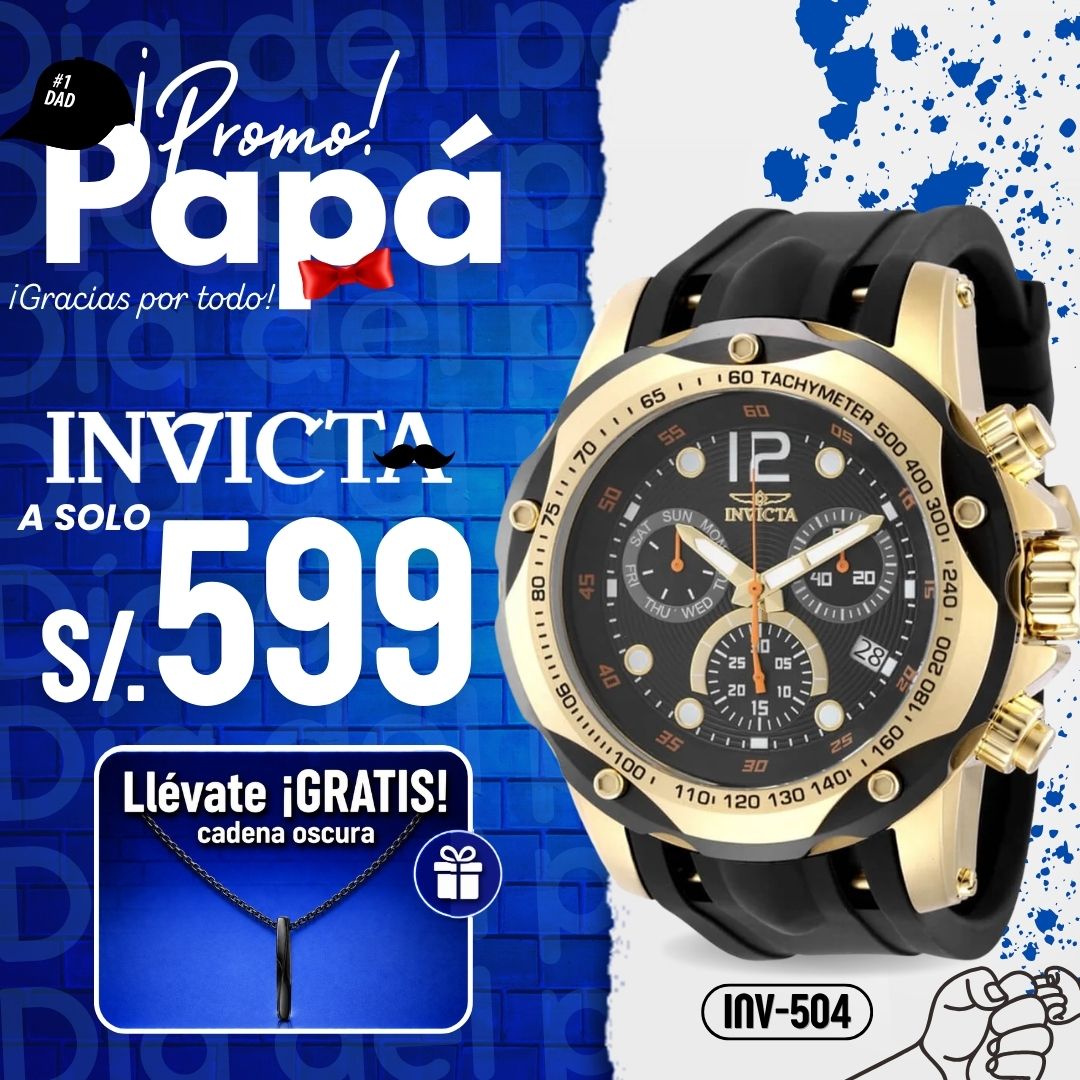 Reloj Invicta Speedway 49841 Hombre Silicona Negro
