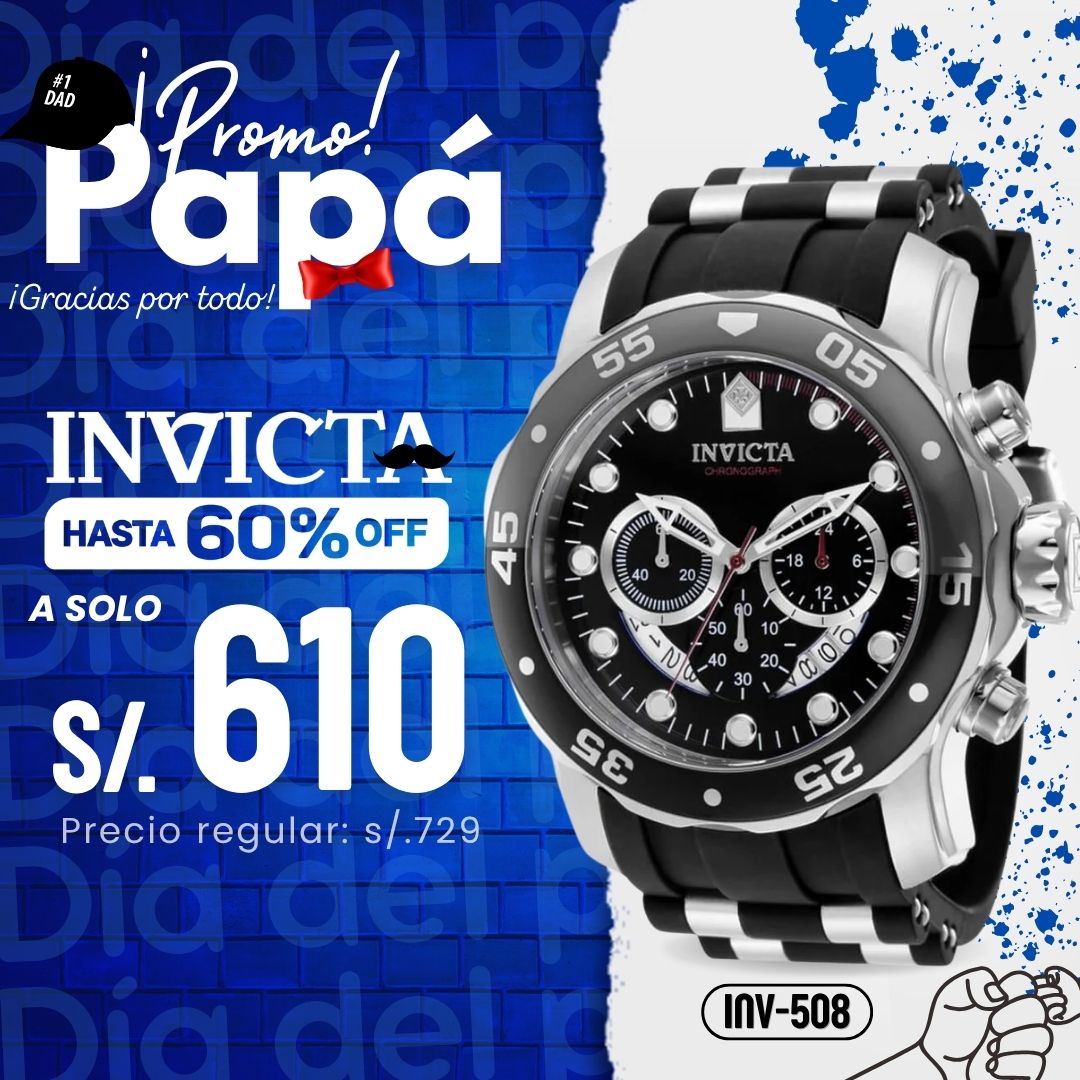 Reloj Invicta Scuba 37230 Hombre Deportivo Negro