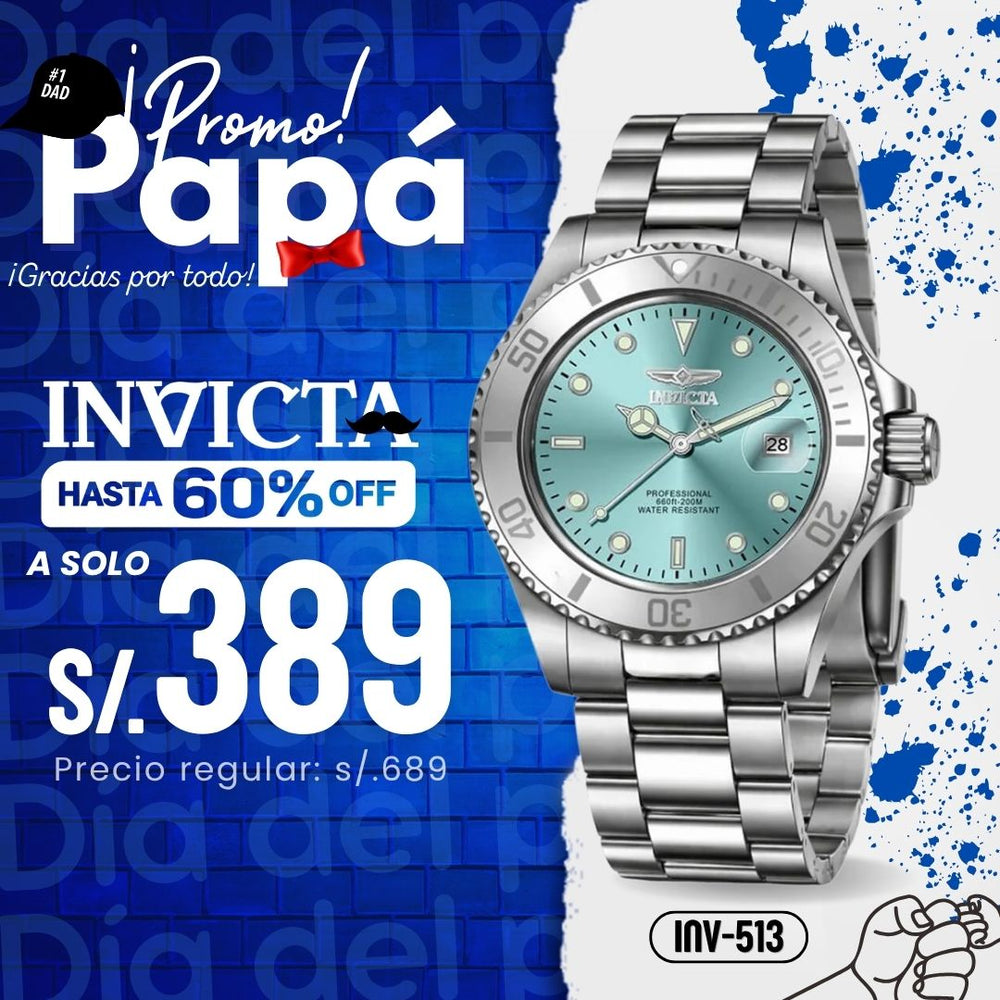 Reloj Invicta Pro Diver 50586 Hombre Acero Celeste