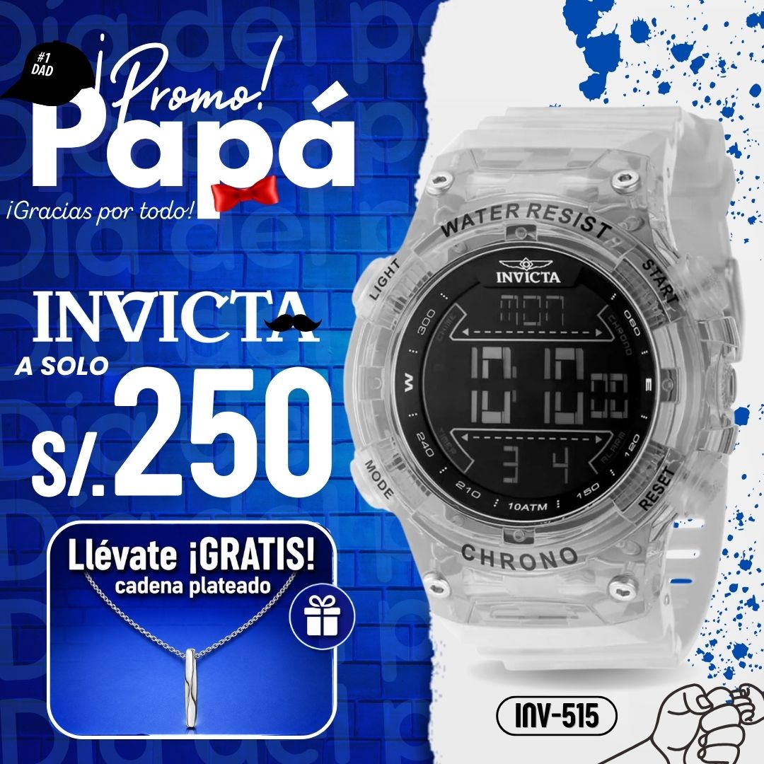 Reloj Invicta Racing 49041 Hombre Digital Transparente