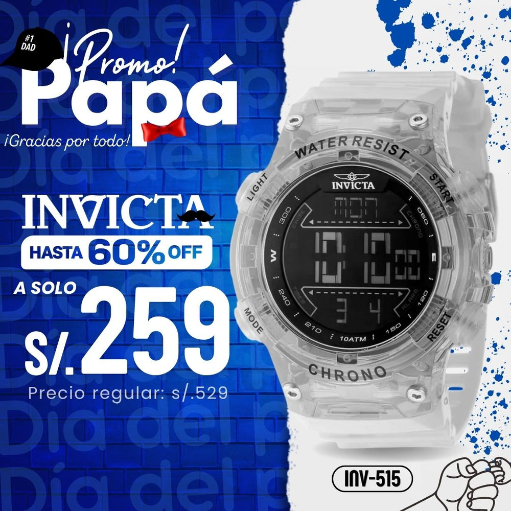 Reloj Invicta Racing 49041 Hombre Digital Transparente