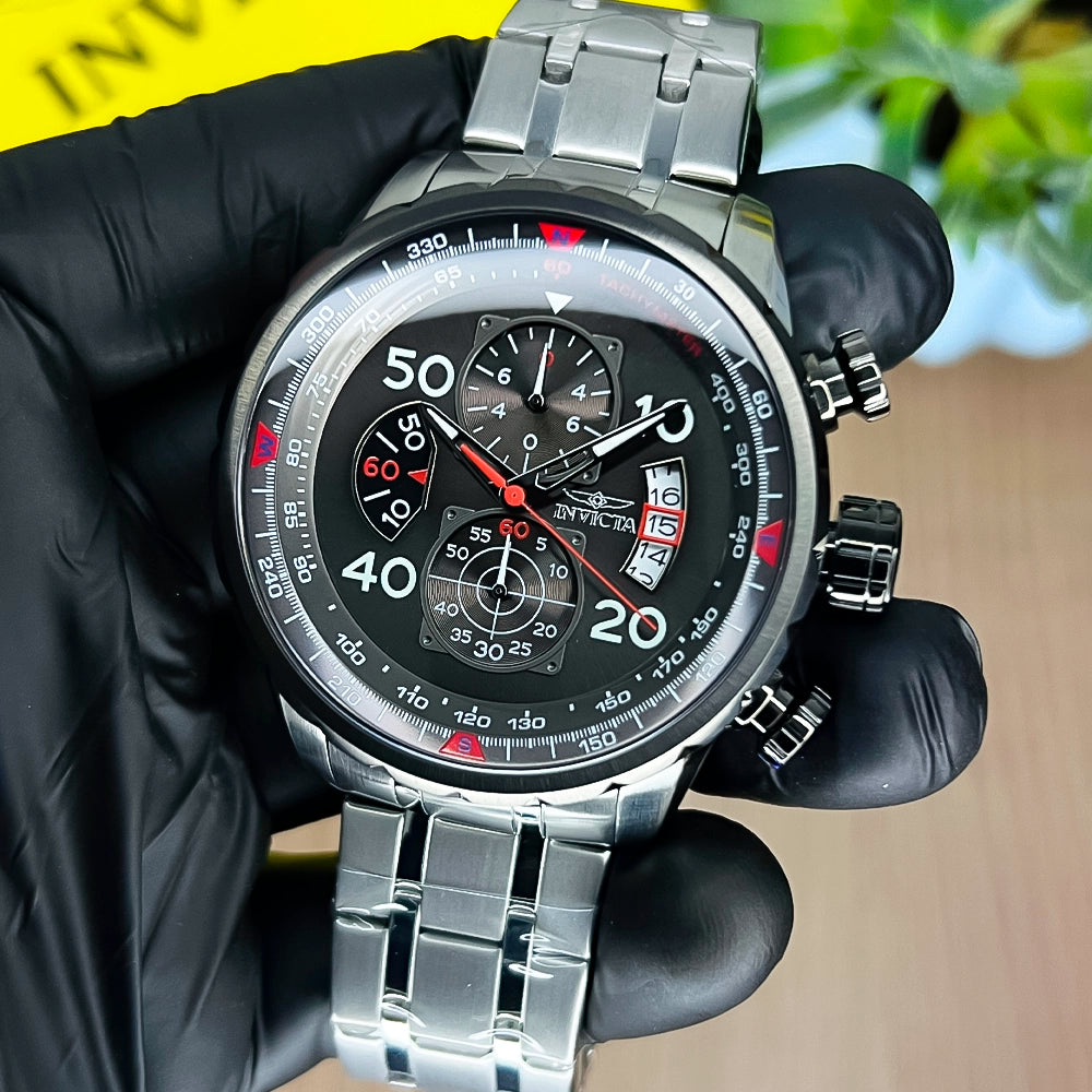 Reloj Invicta Aviator 17204 Hombre Acero Plateado | INV-101