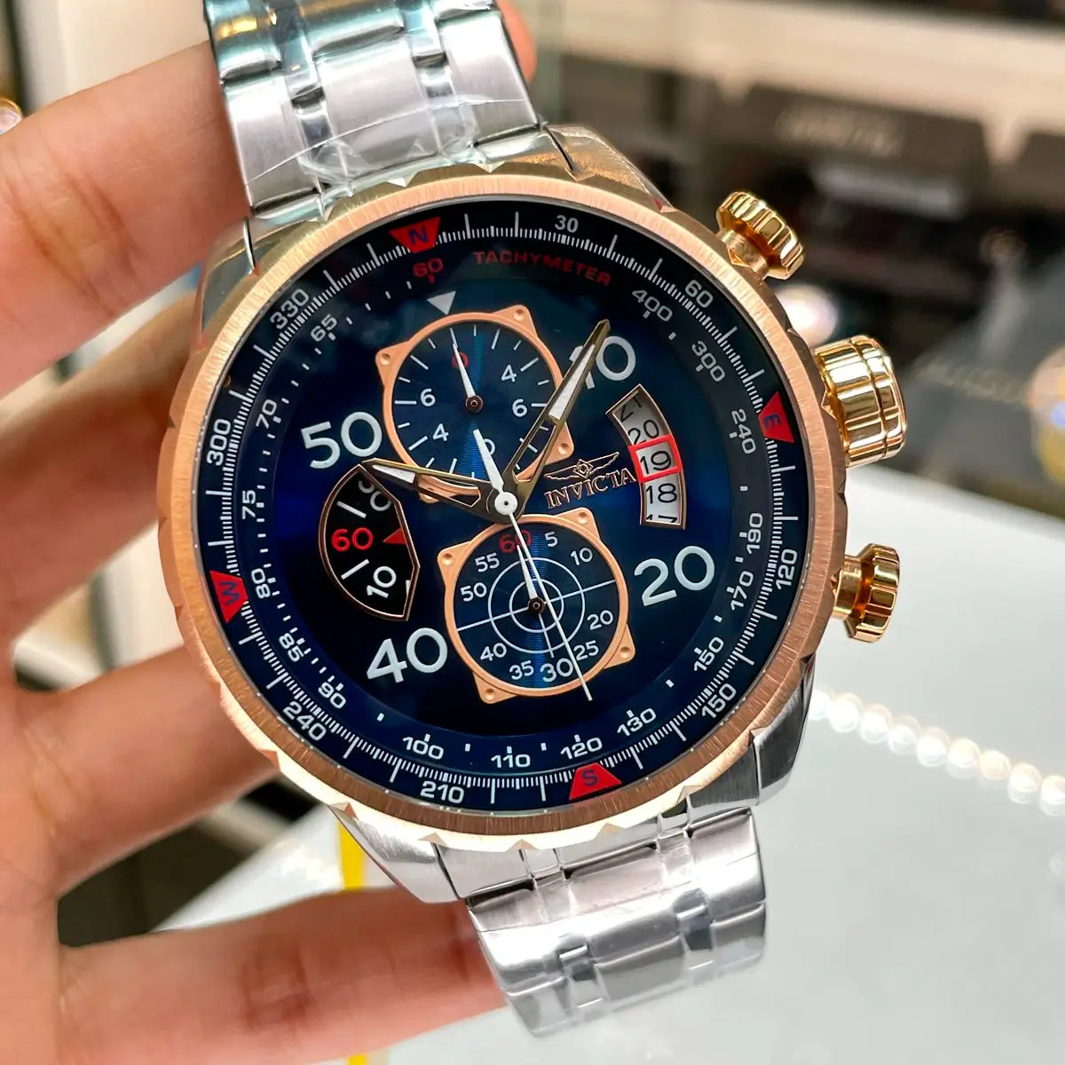 Reloj Invicta Aviator 17203 Hombre Acero Plateado | INV-10