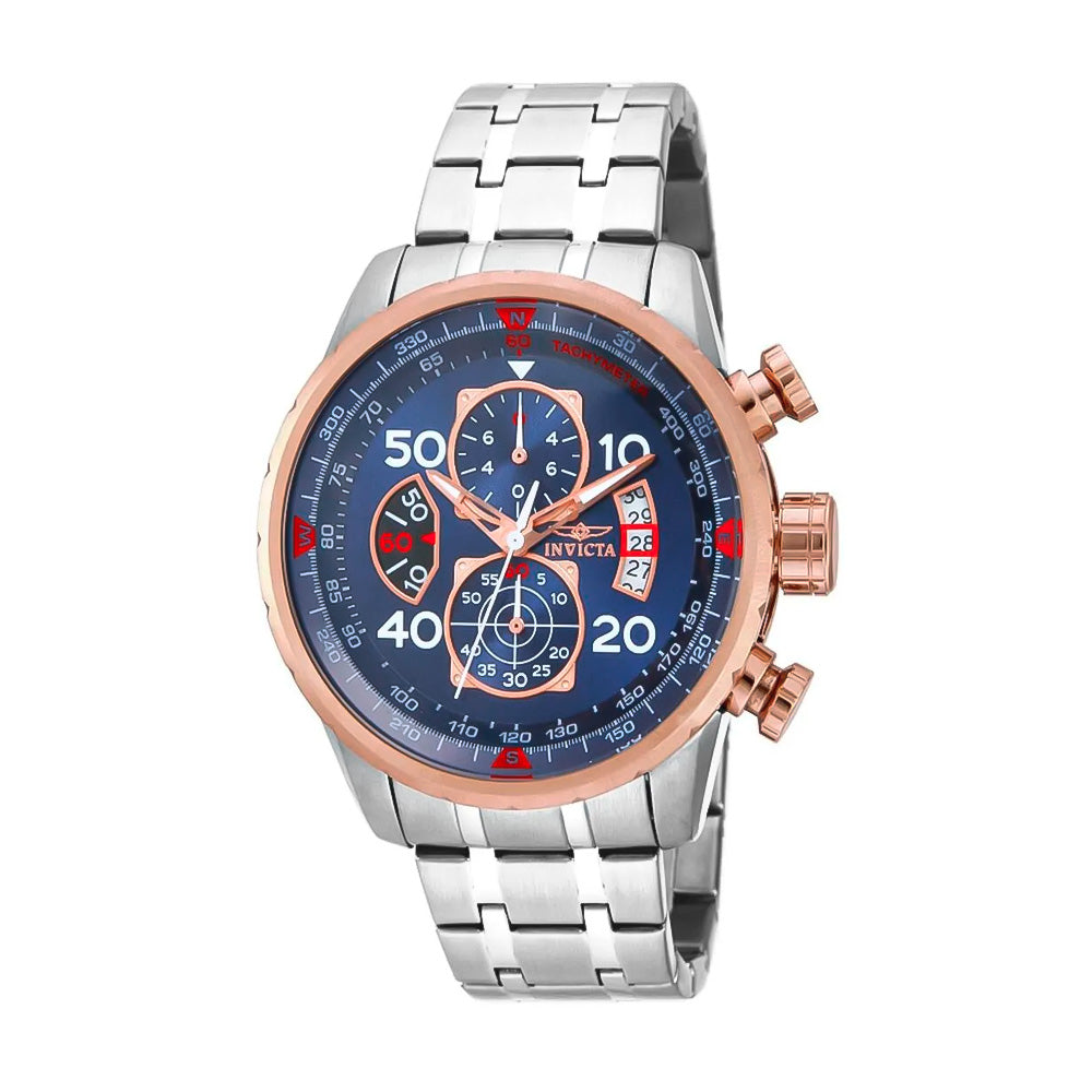 Reloj Invicta Aviator 17203 Hombre Acero Plateado