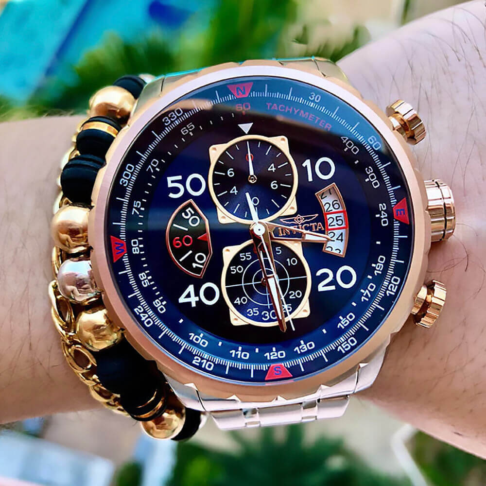 Reloj Invicta Aviator 17203 Hombre Acero Plateado | INV-10