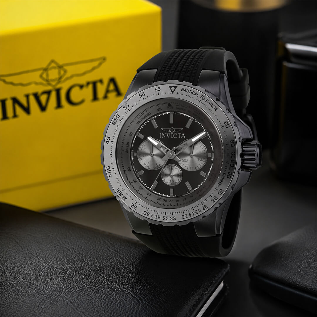 Reloj Invicta Aviator 39271 Hombre Deportivo Negro