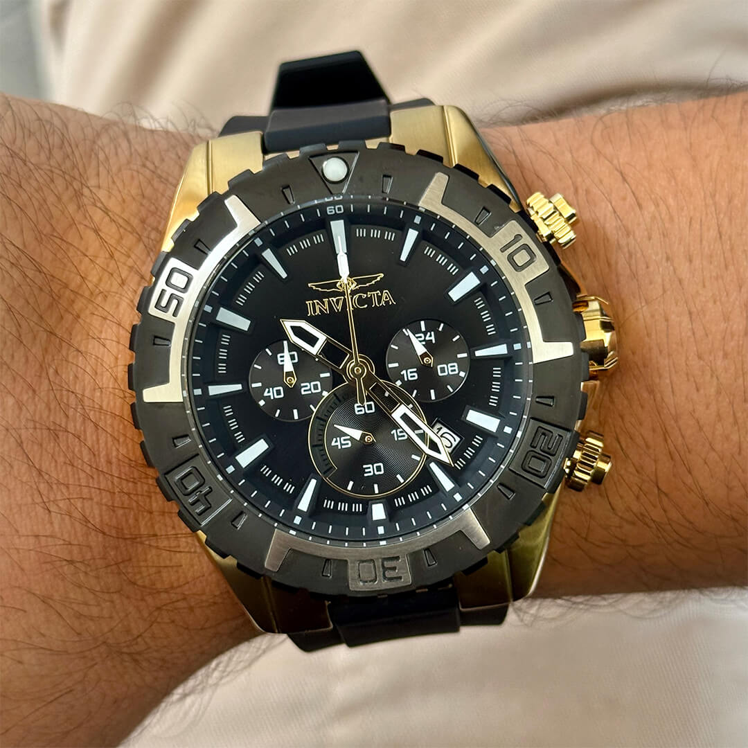 Reloj Invicta Aviator 37627 Hombre Silicona Negro | INV-317