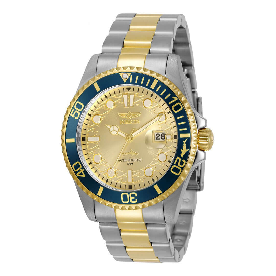 Invicta Pro Diver 30022, acero inoxidable, resistente al agua hasta 100m, diseño elegante con movimiento japonés.
