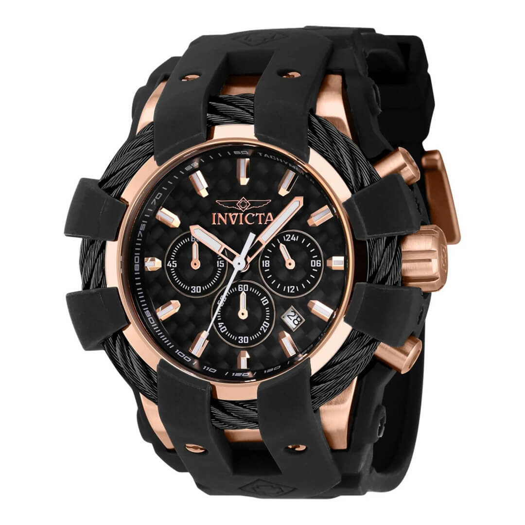 Reloj Invicta Bolt 40145 Hombre Negro y Oro Rosa | INV-378