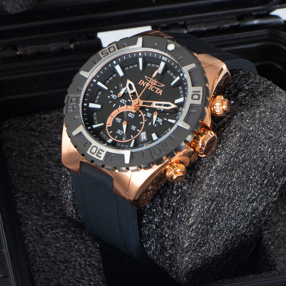 Reloj Invicta Aviator 33938 Hombre Silicona Negro