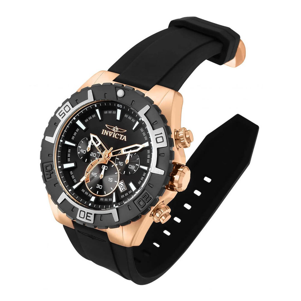 Reloj Invicta Aviator 33938 Hombre Silicona Negro