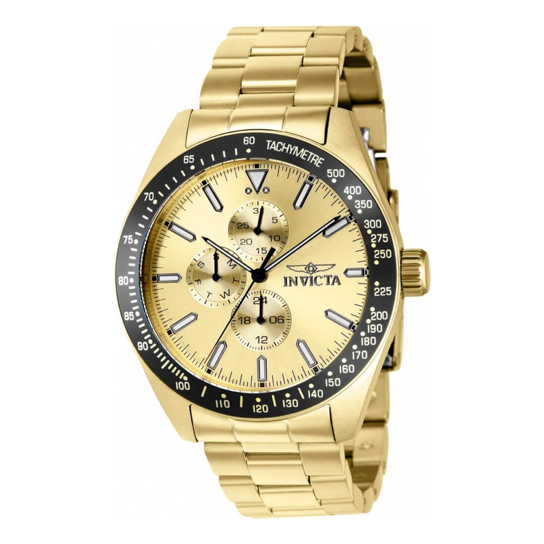 Reloj Invicta Aviator 38970 Hombre Acero Dorado | INV-387