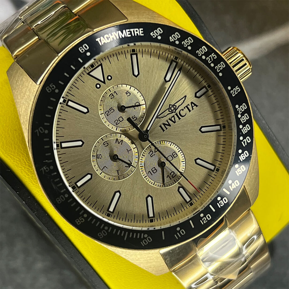 Reloj Invicta Aviator 38970 Hombre Acero Dorado