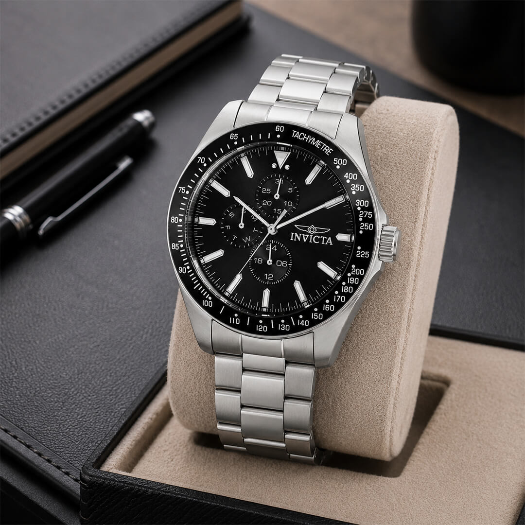 Reloj Invicta Aviator 38966 Hombre Acero Plateado