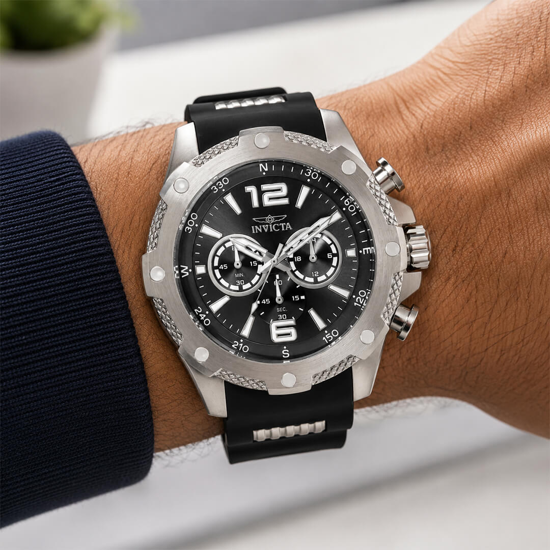Reloj Invicta I-Force 19656 Hombre Negro y Plateado
