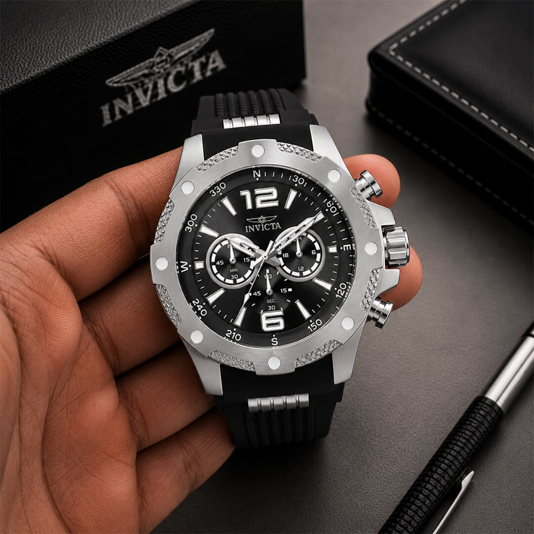 Reloj Invicta I-Force 19656 Hombre Negro y Plateado