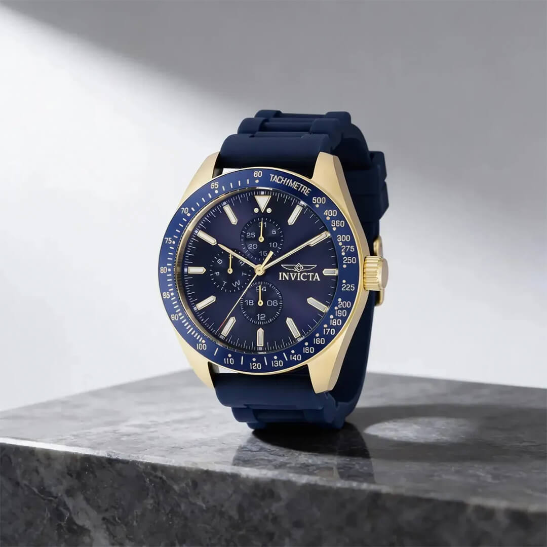 Reloj Invicta Aviator 38403 Hombre Azul y Dorado