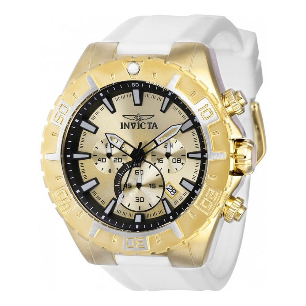 Reloj Invicta Aviator 37636 Hombre Silicona Blanco