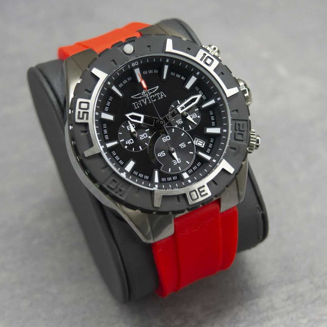 Reloj Invicta Aviator 37631 Hombre Silicona Rojo | INV-449