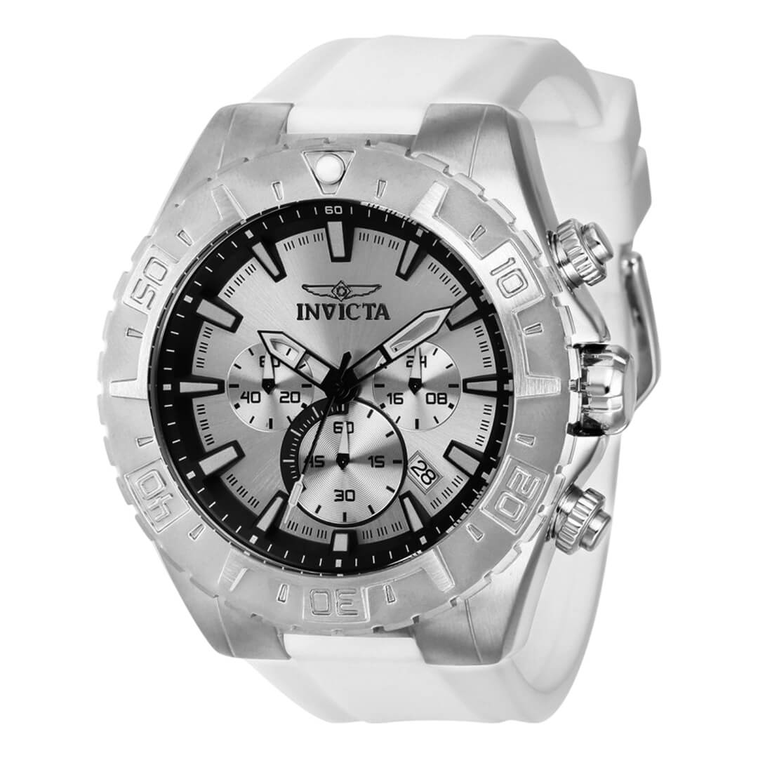 Reloj Invicta Aviator 37634 Hombre Blanco y Plateado