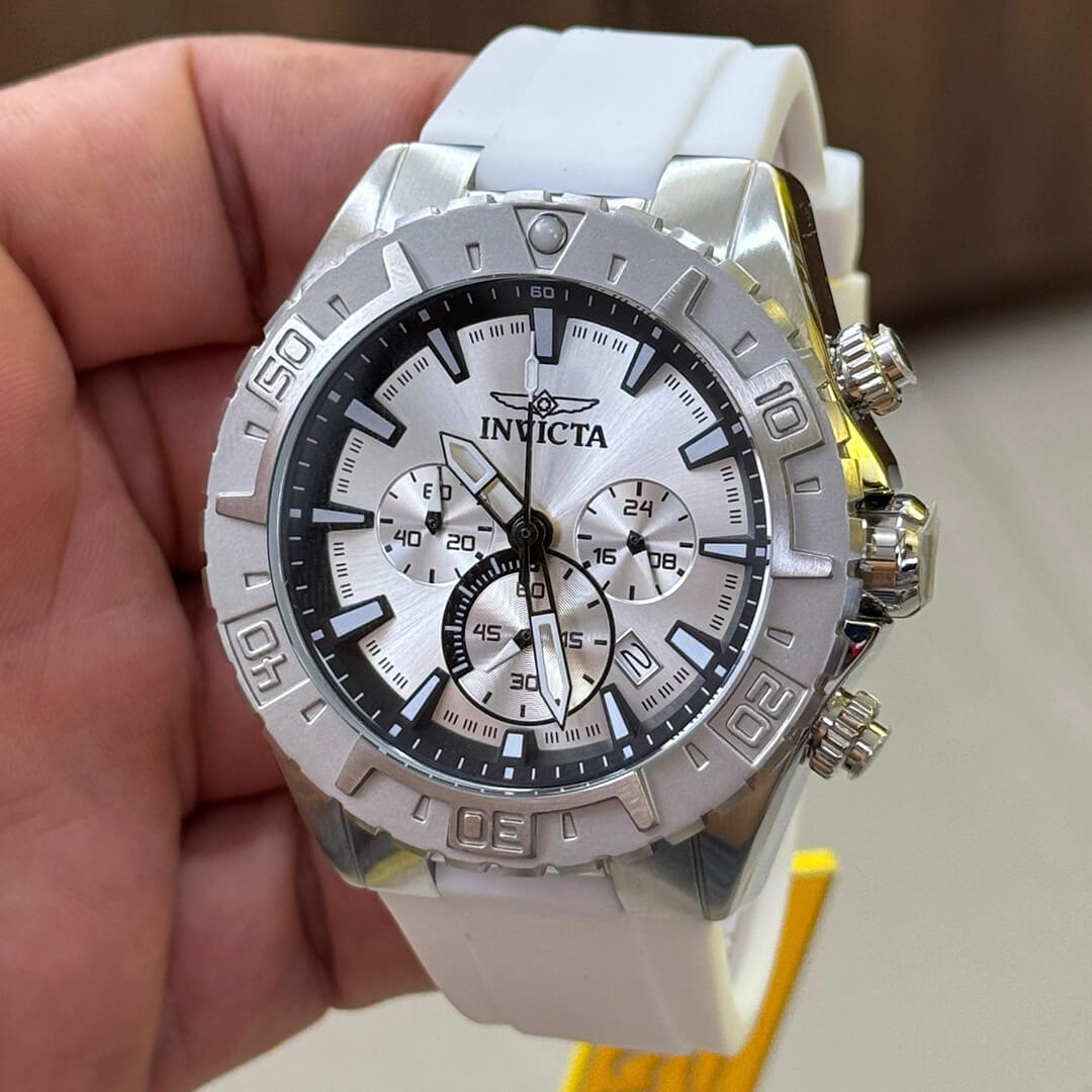 Reloj Invicta Aviator 37634 Hombre Silicona Blanco | INV-455