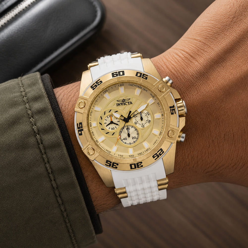 Reloj Invicta Speedway 25510 Hombre Blanco y Dorado