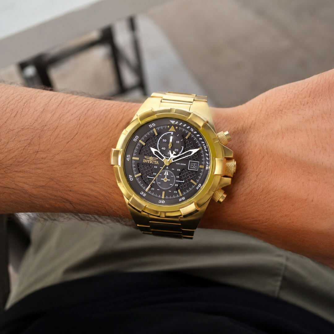 Reloj Invicta Aviator 49254 Hombre Acero Dorado