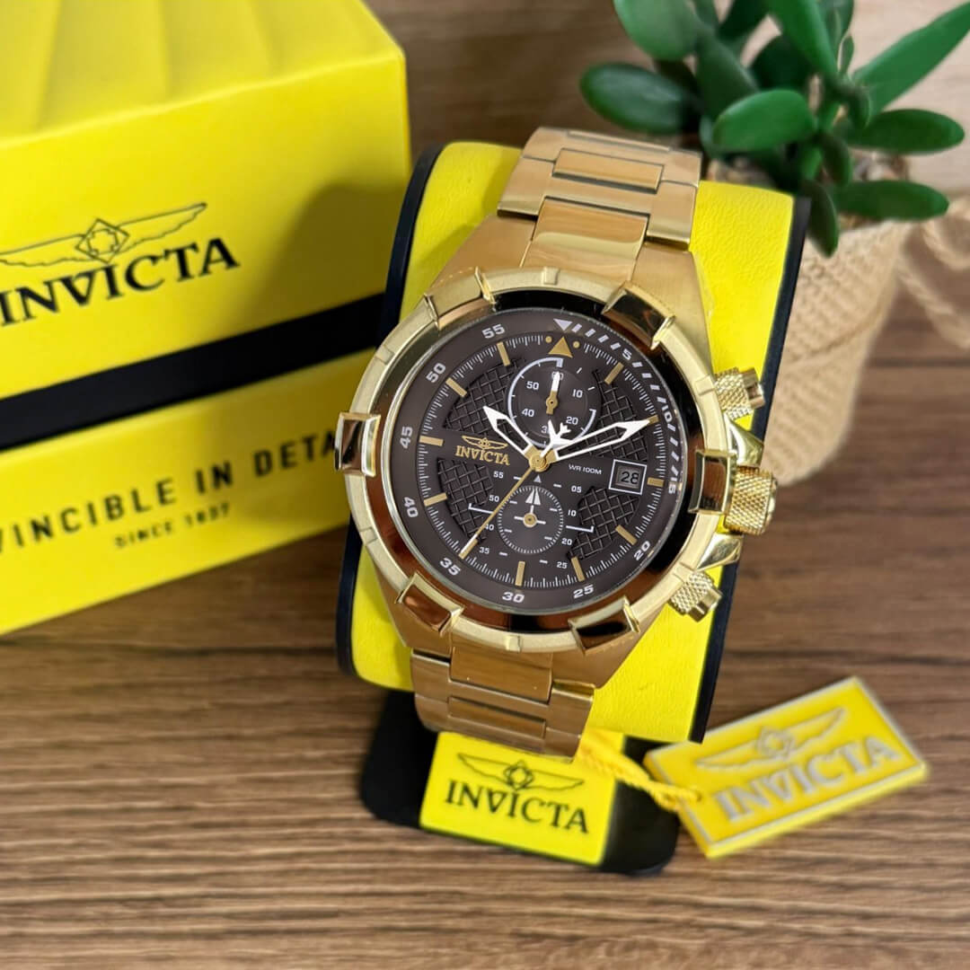 Reloj Invicta Aviator 49254 Hombre Acero Dorado