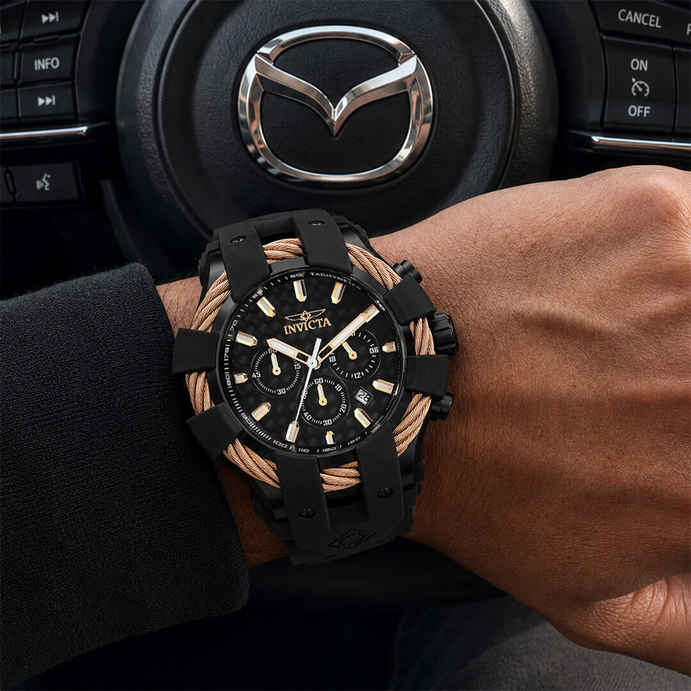 Reloj Invicta Bolt 23867 Hombre Negro y Oro Rosa