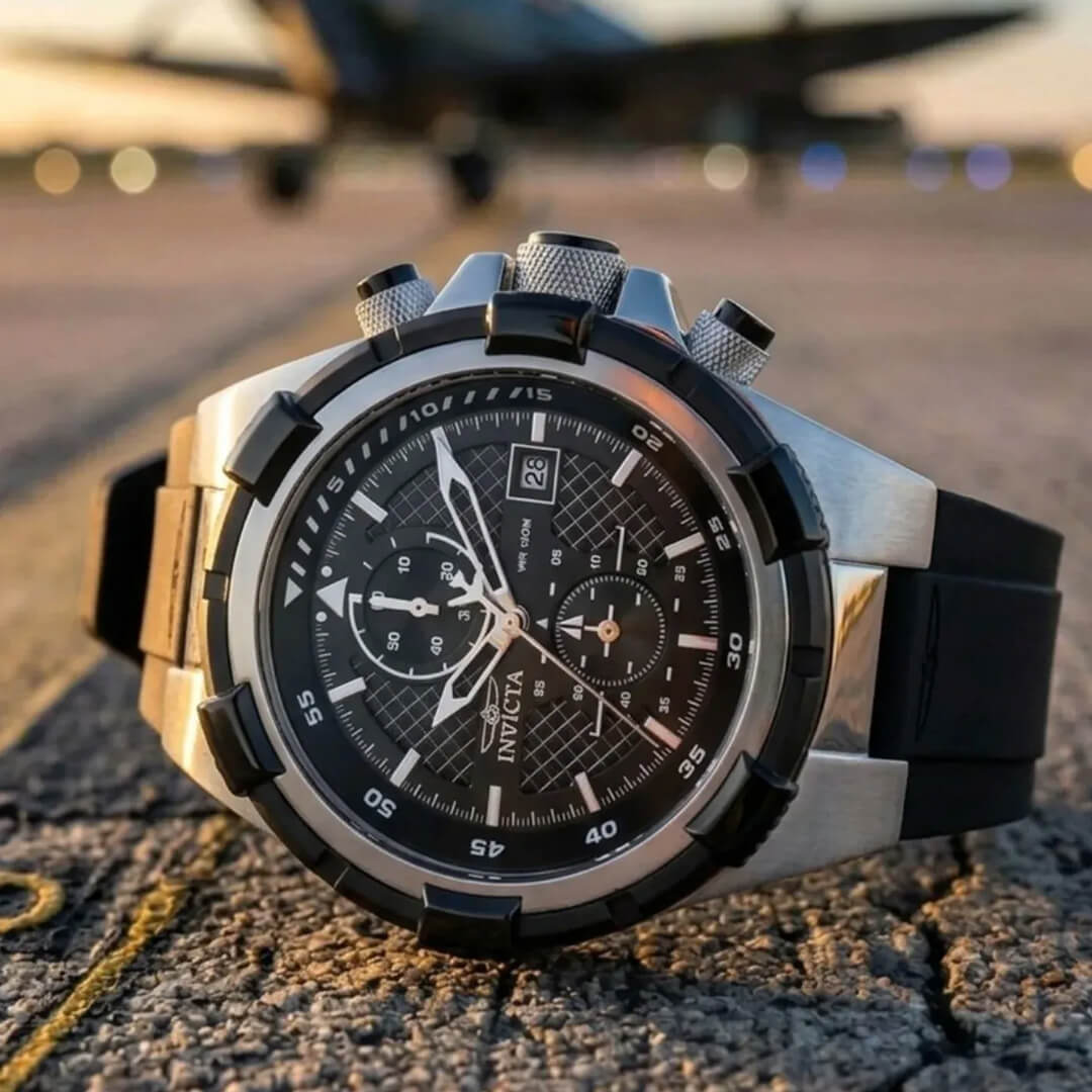 Reloj Invicta Aviator 28095 Hombre Deportivo Negro