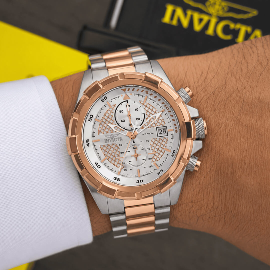 Reloj Invicta Aviator 28118 Hombre Acero Plateado