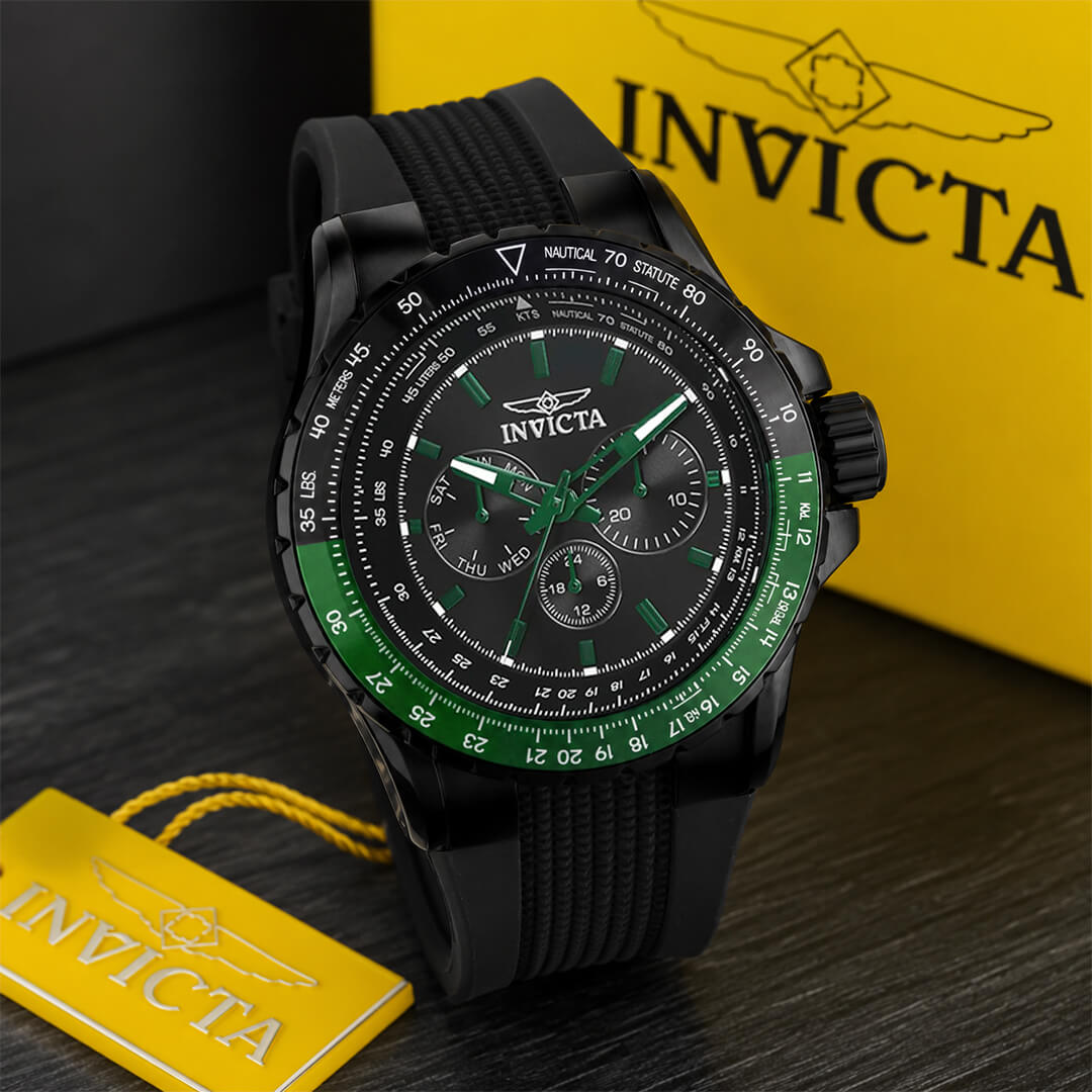 Reloj Invicta Aviator 39297 Hombre Deportivo Negro