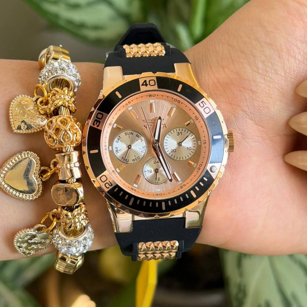 Reloj Invicta Aviator Lady 37318 Mujer Deportivo Negro