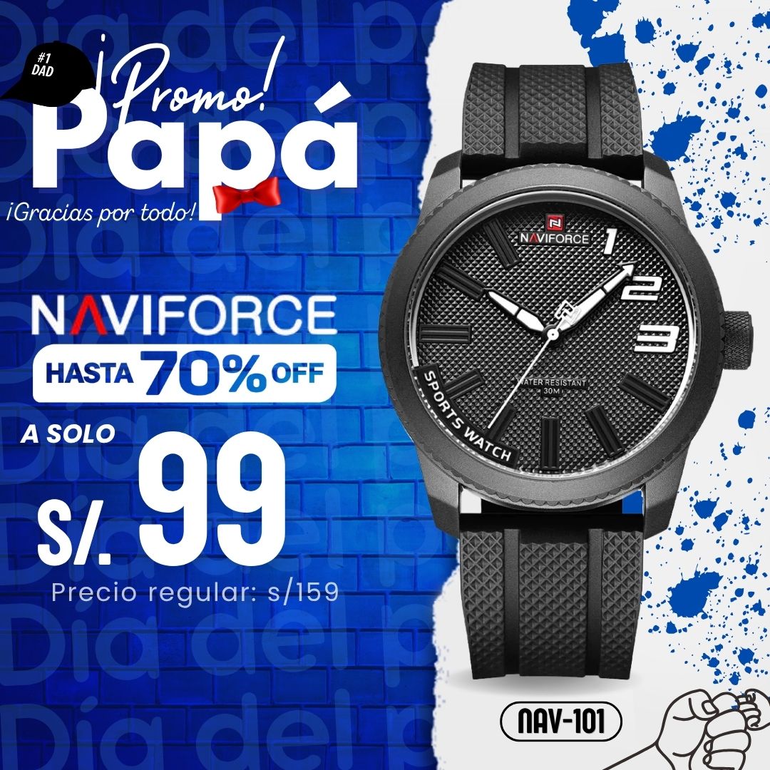 Reloj Naviforce NAV-101 Hombre Clásico Negro