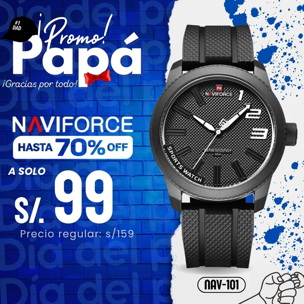 Reloj Naviforce NAV-101 Hombre Clásico Negro