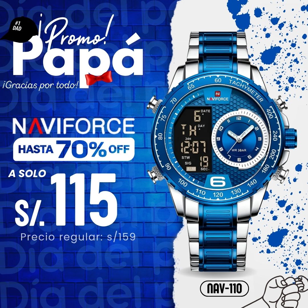 Reloj Naviforce NAV-110 Hombre Acero Azul