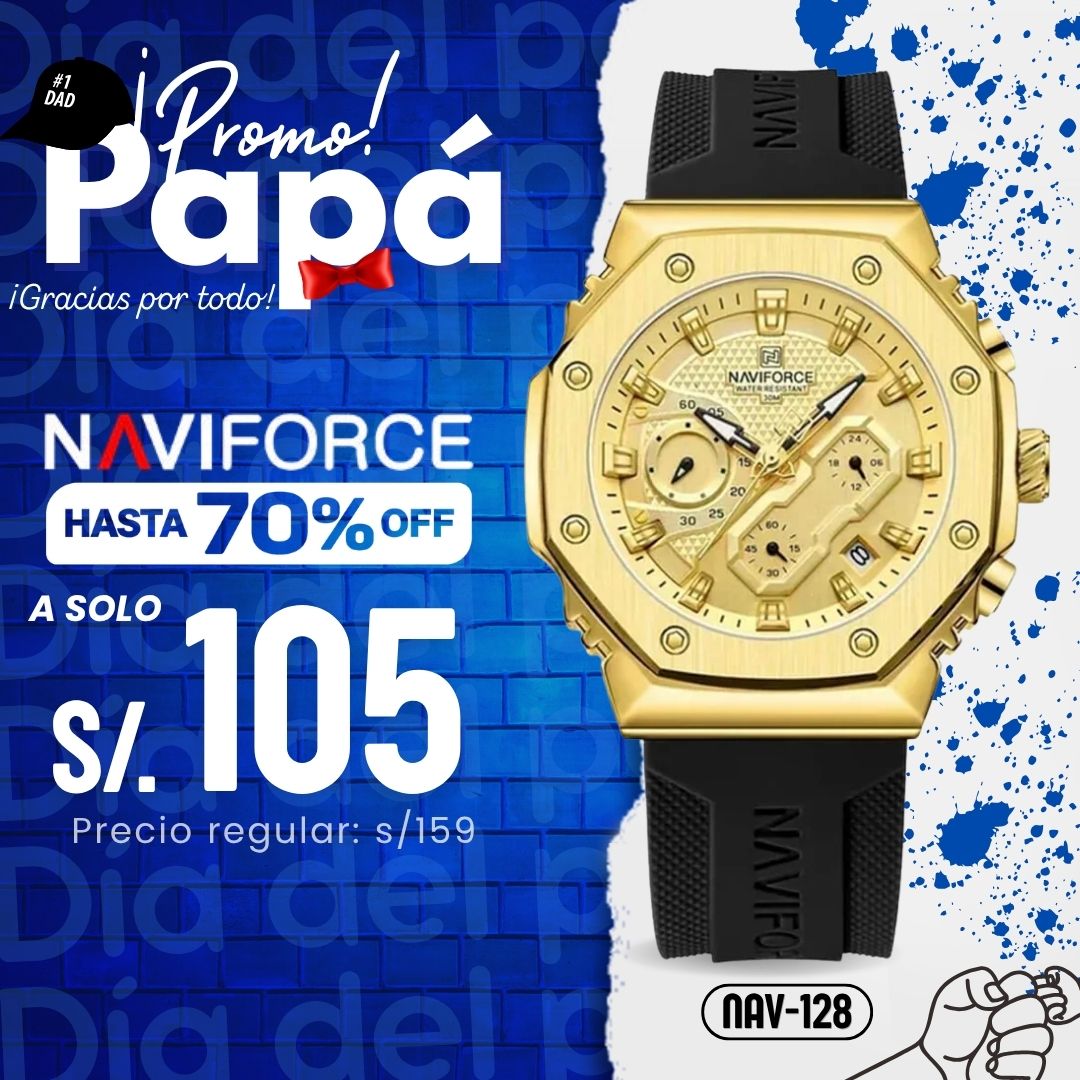 Reloj Naviforce NAV-126 Hombre Deportivo Dorado