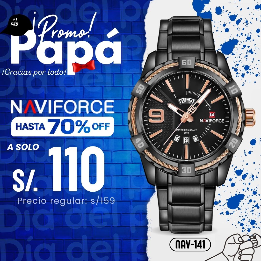 Reloj Naviforce NAV-141 Hombre Acero Negro