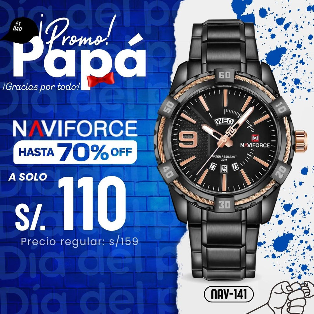 Reloj Naviforce NAV-141 Hombre Acero Negro