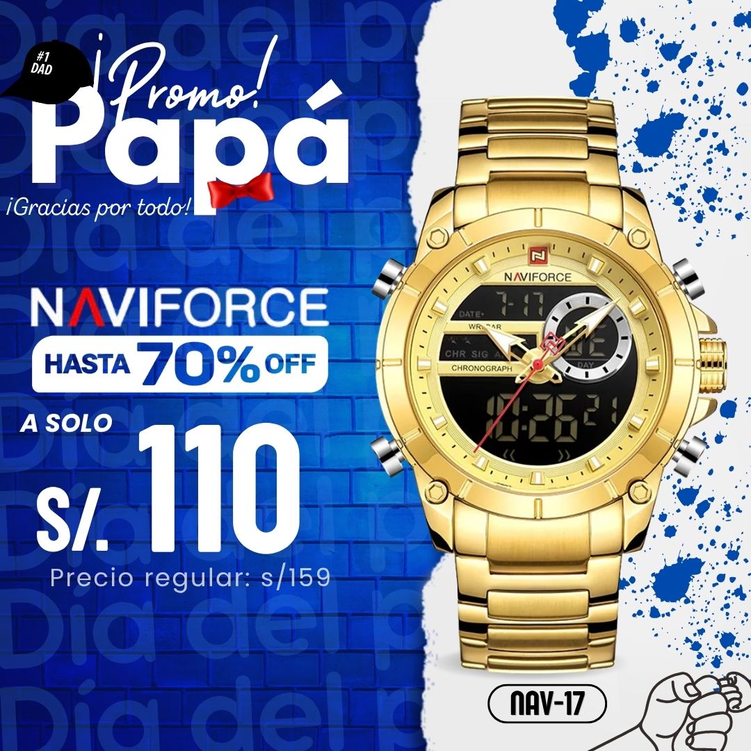 Reloj Naviforce NAV-17 Hombre Acero Dorado
