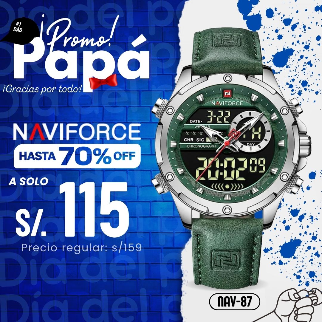 Reloj Naviforce NAV-87 Hombre Cuero Verde