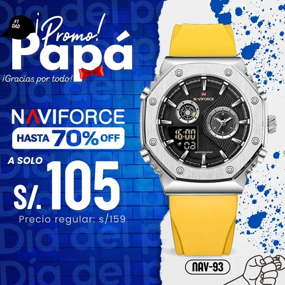 Reloj Naviforce NAV-93 Hombre Deportivo Amarillo
