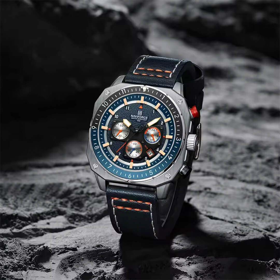 Reloj Naviforce Hombre Cuero Azul Marino | NAV-140