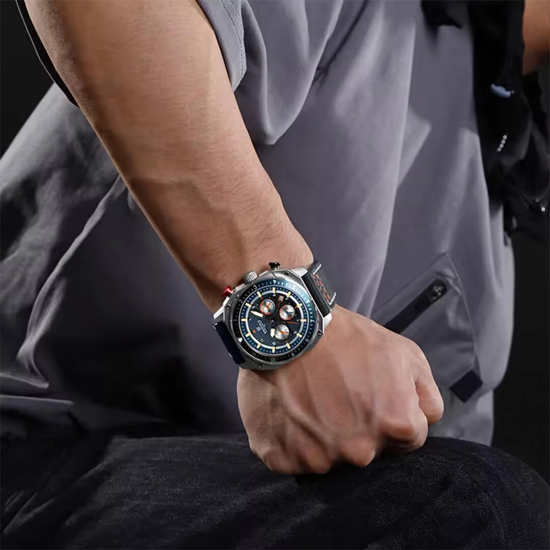 Reloj Naviforce Hombre Cuero Azul Marino | NAV-140