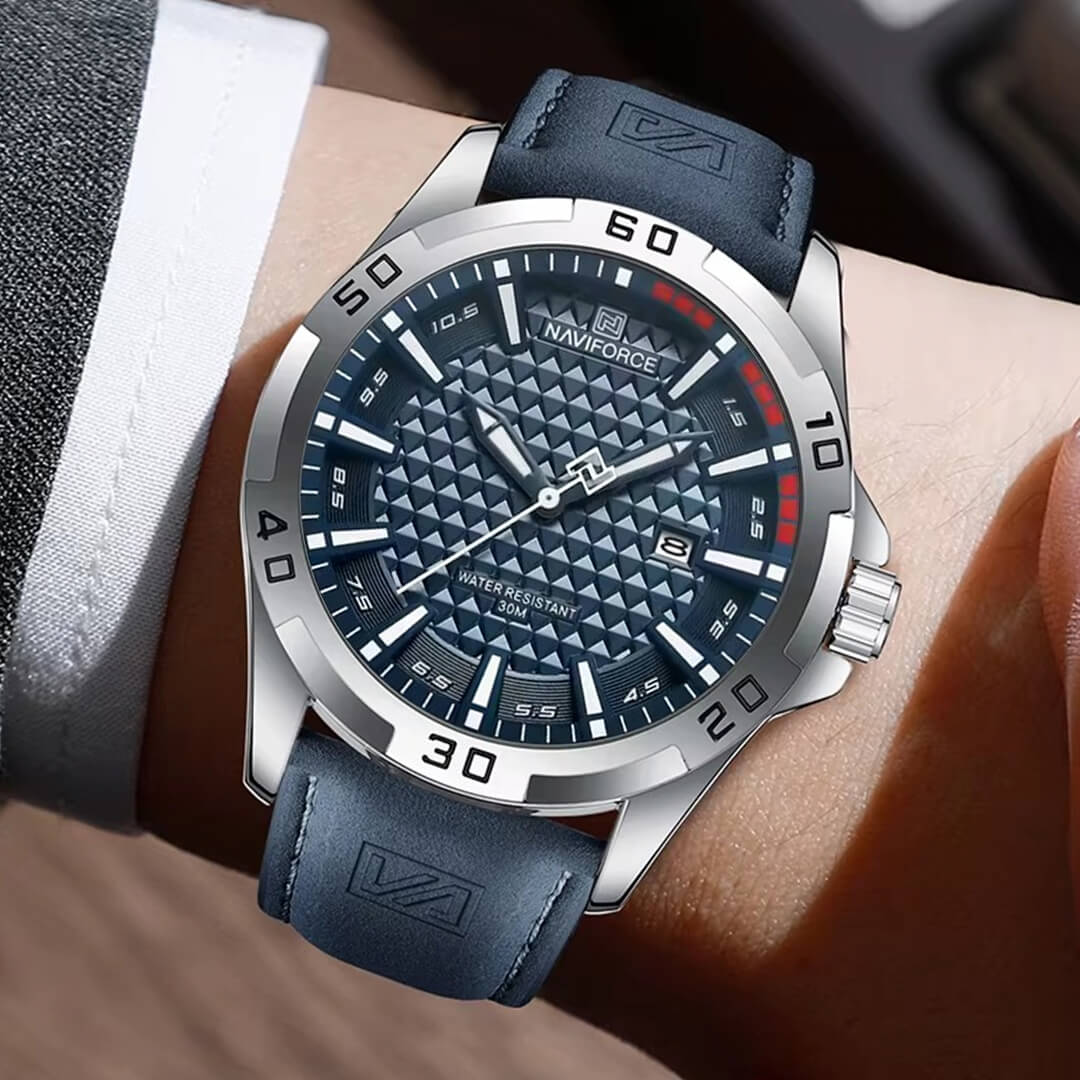 Reloj Naviforce Hombre Cuero Azul | NAV-145